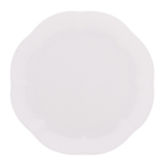 Prato 20cm Para Sobremesa De Porcelana Wave Branco